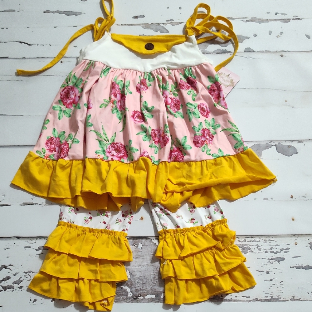Floral Ruffle Mustard Set New Size 4